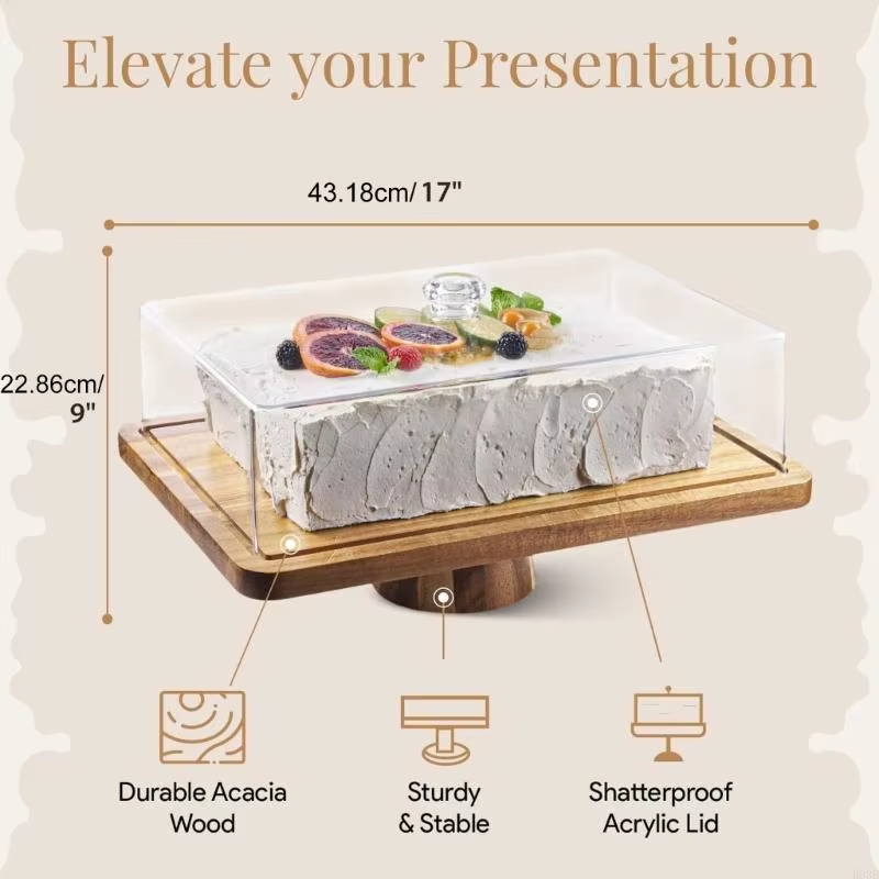 Support à gâteaux planche à charcuterie en bois d'acacias