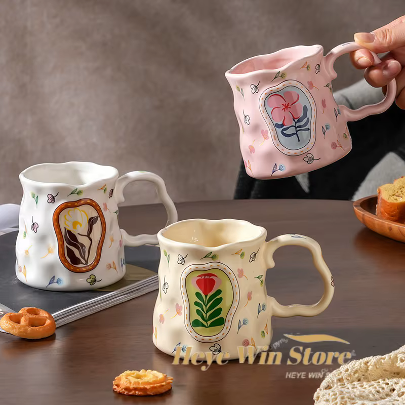 Tasse en céramique faite à la main en forme de fleur de rêve