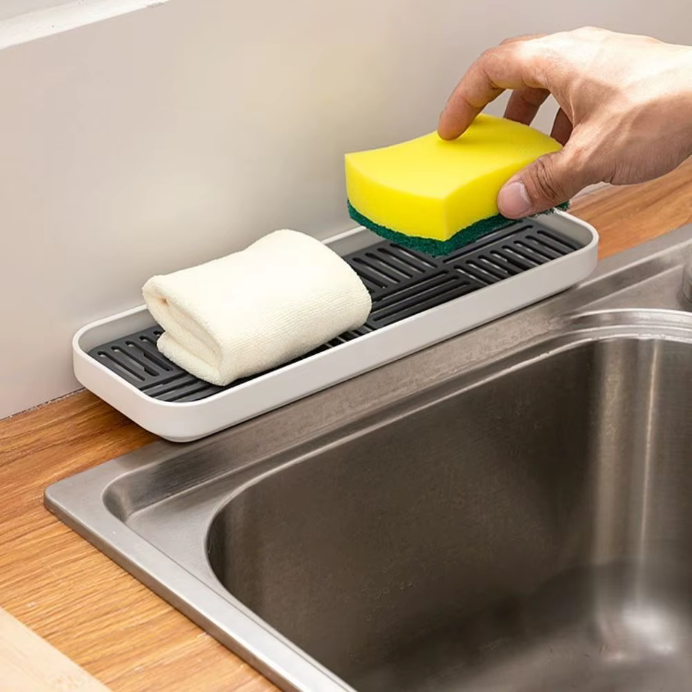 Égouttoir à vaisselle détachable à double couche avec grille de drainage