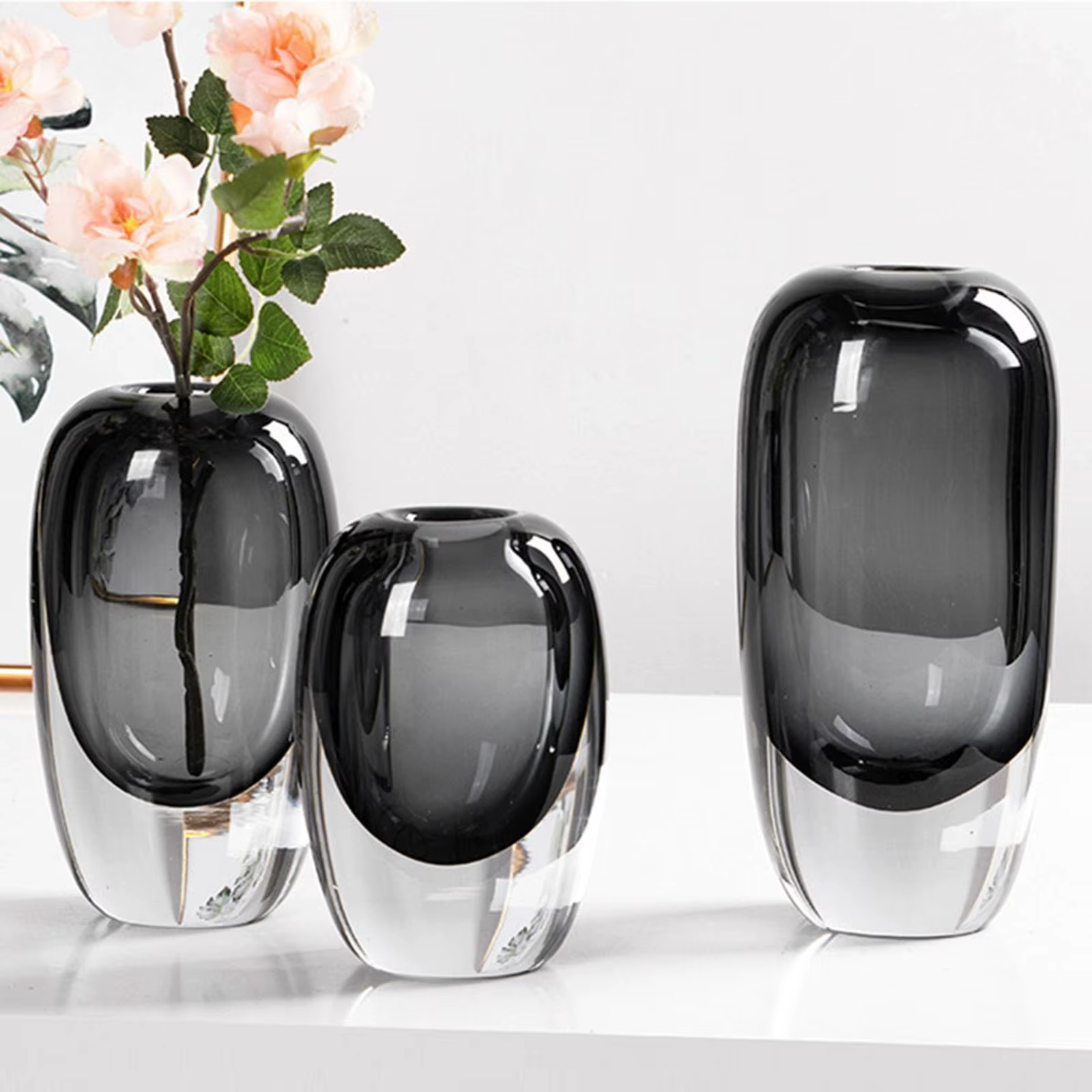 Vase en verre Transparent fleur de cristal