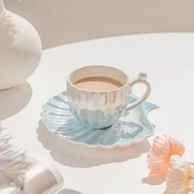 Tasse à Café Créative en Coquille de Perle