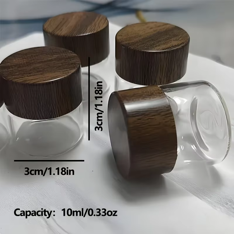 Mini bouteille en verre scellée - Couvercle imitation bois
