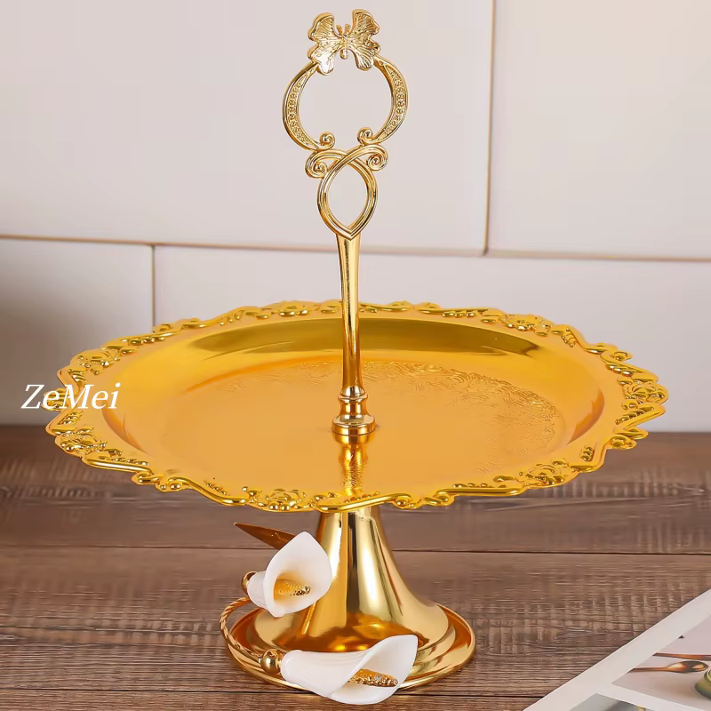 Présentoir à gâteaux double couche de style européen
