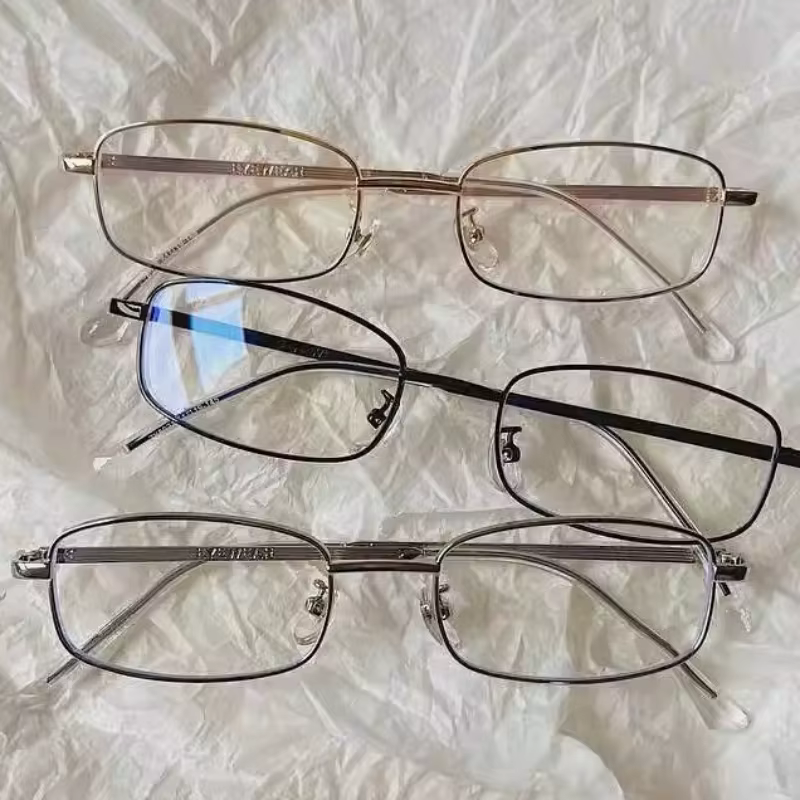 Y2K – lunettes Vintage à monture métallique, demi-monture sans lentille, Chic, décoration de fête Cosplay pour filles, lunettes de photographie en métal