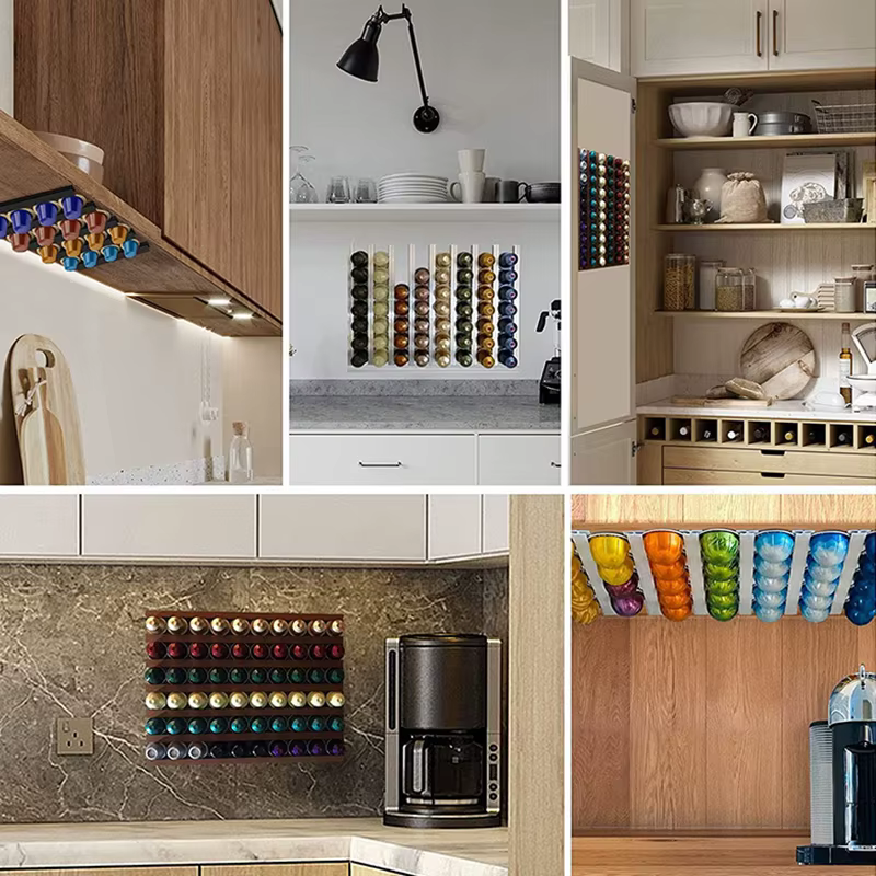 Bandes de rangement pour dosettes de café