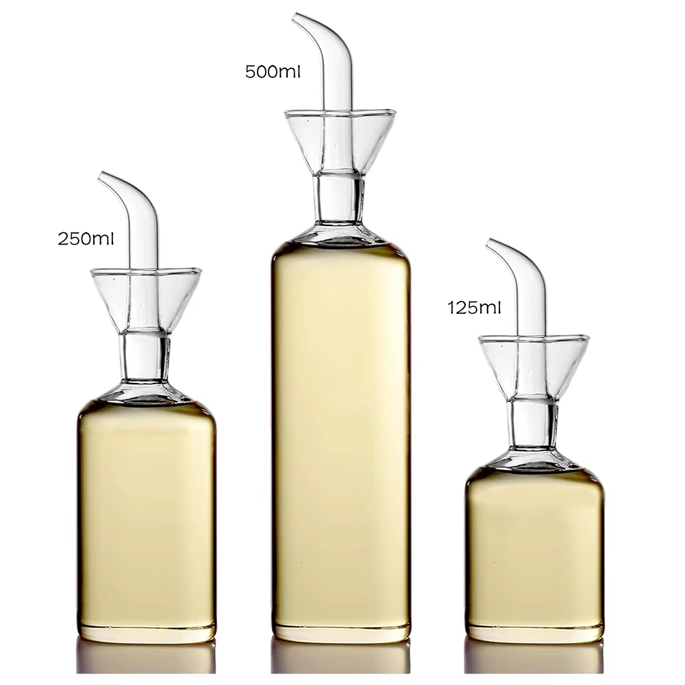 Distributeur d'huile et de vinaigre en verre - Bouteille anti-fuite et anti-goutte en borosilicate de haute qualité