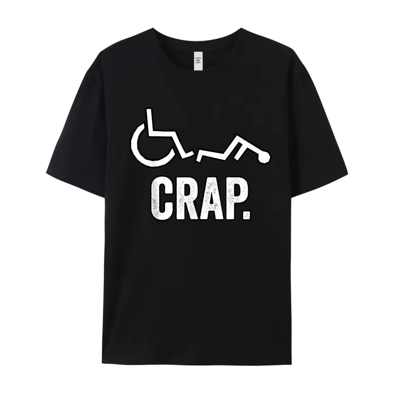 T-shirt d'automne drôle de fauteuil roulant mignon pour hommes, t-shirt de Noël, col rond, coton de qualité supérieure, t-shirts pour hommes, cadeau, 20229