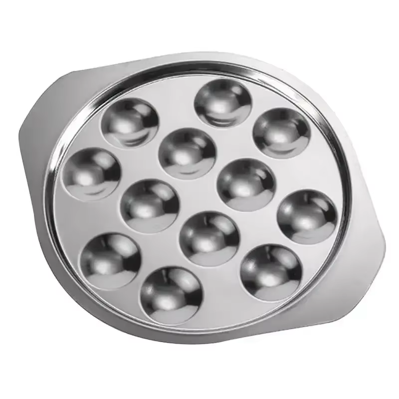 Mini assiette d'escargot de cuisine de service de verrouillage d'acier inoxydable pour la cuisson