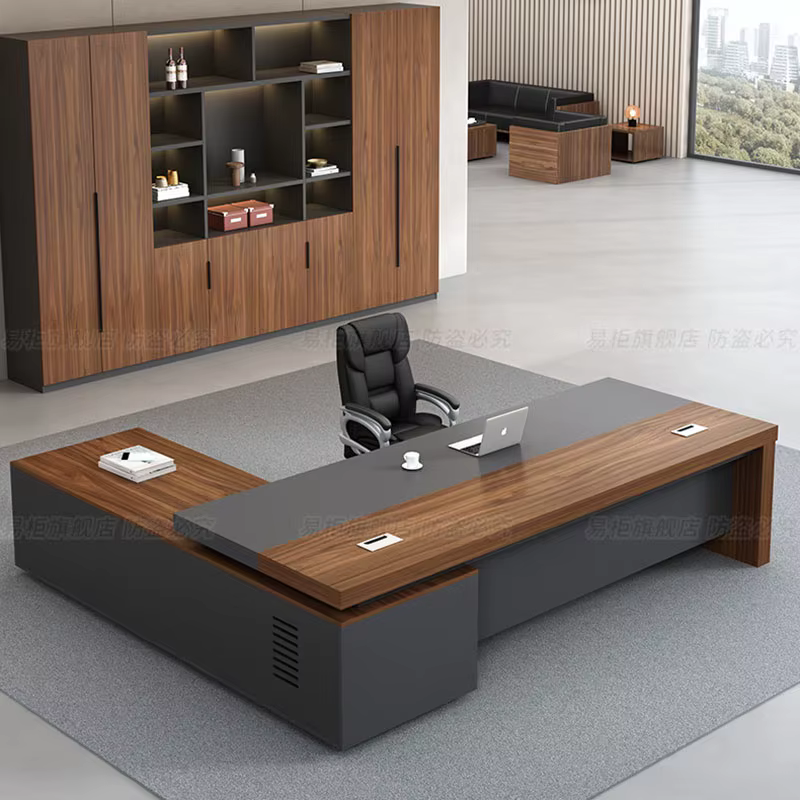 Bureau de direction grand format design vintage de luxe pour intérieur – Mobilier professionnel pour salon et bureau