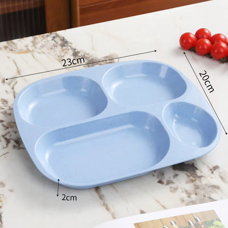 Assiette individuelle en plastique à 4 compartiments