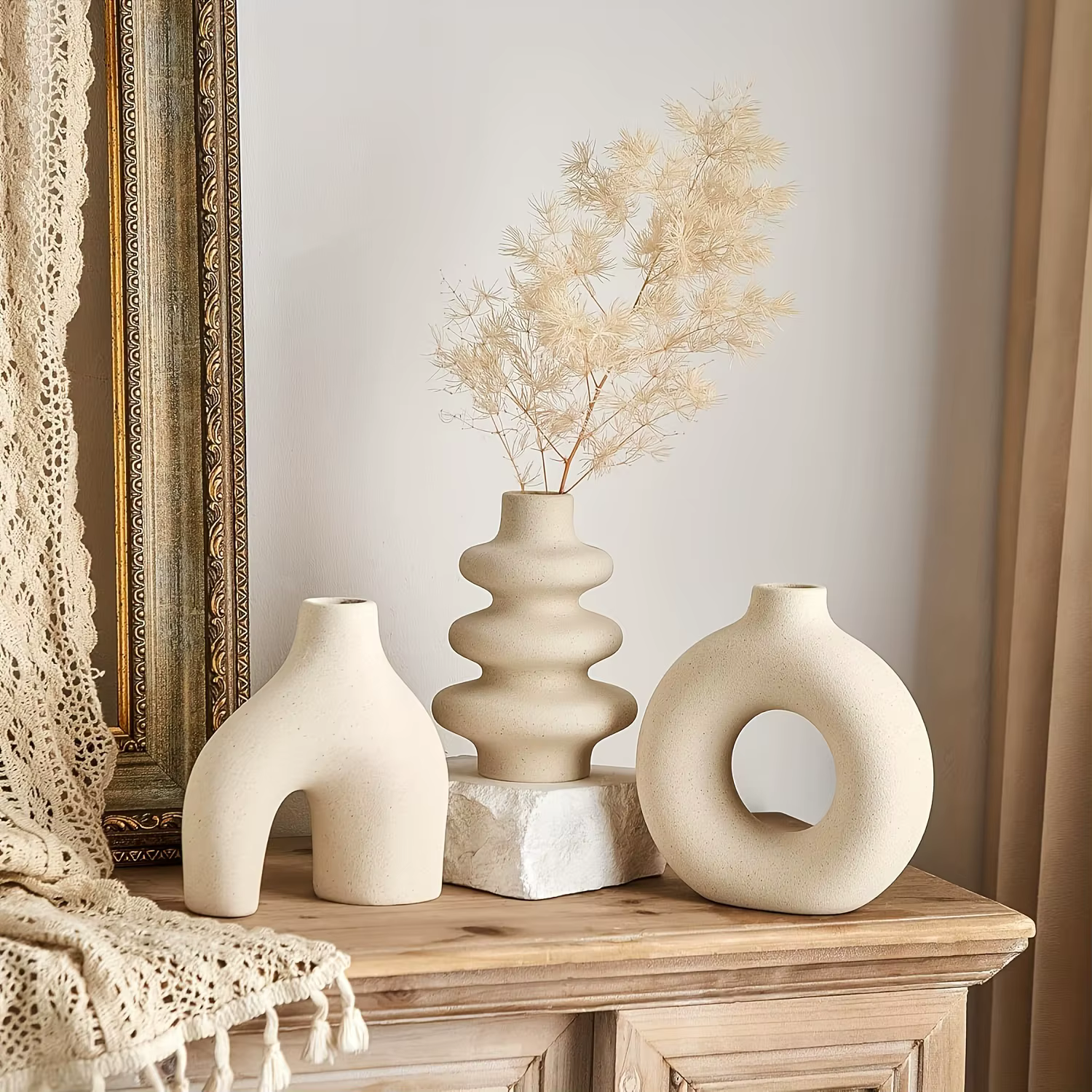 Ensemble de vase en céramique bohème