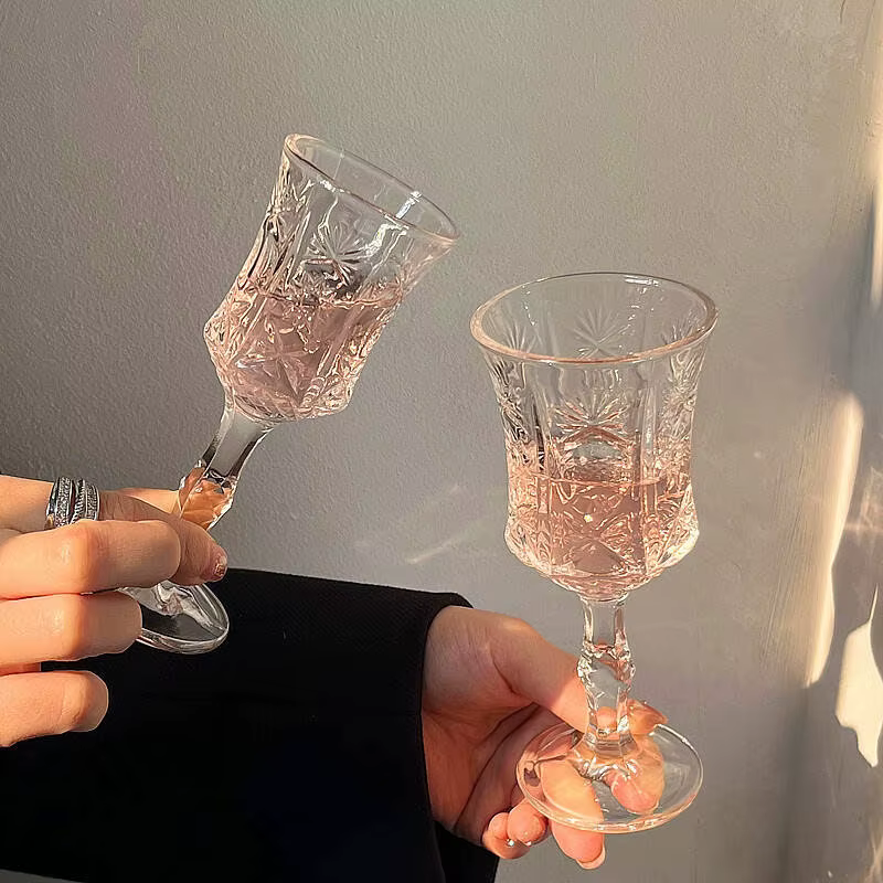 2 pièces ustensiles à vin verres à Champagne 50 ml/100 ml verre à vin rouge de Style français Vintage Relief tasse