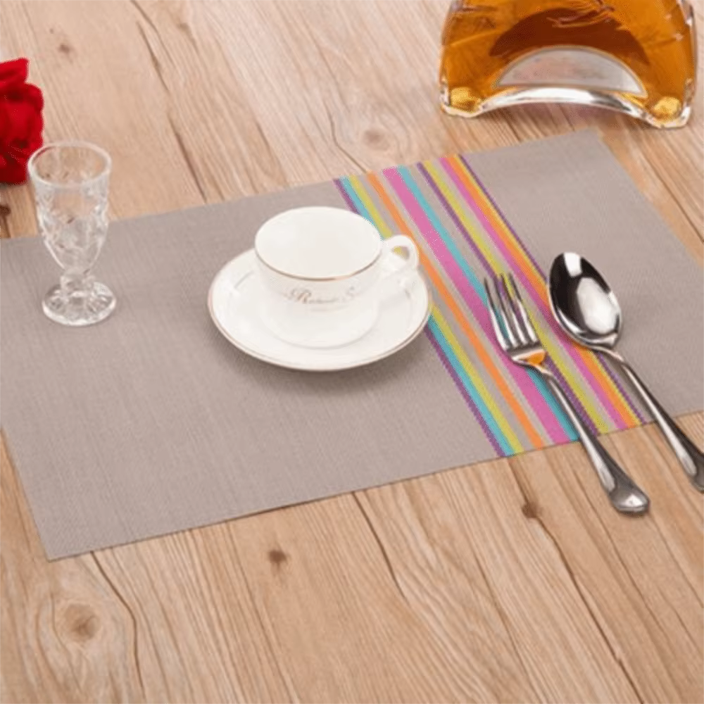 Tapis de Table à bande colorée en PVC
