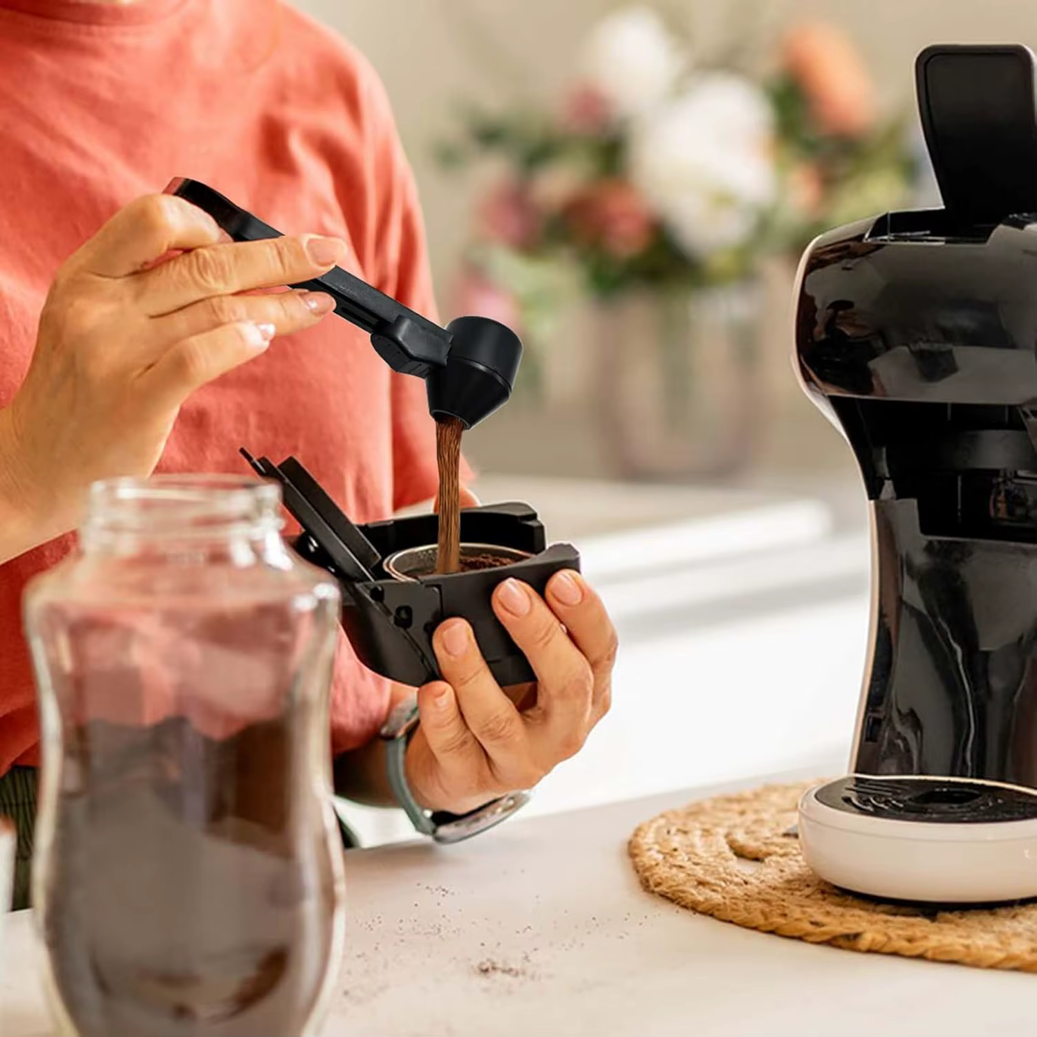 Cuillère et entonnoir à café pour dosettes de café réutilisables K Cup