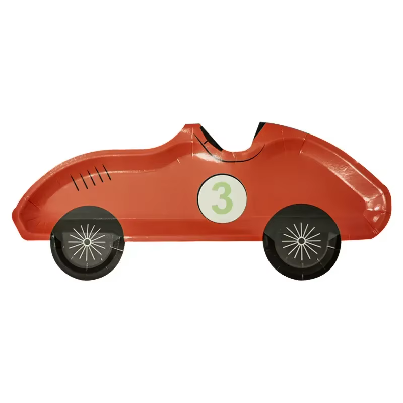 Assiettes en papier jetables en forme de voiture