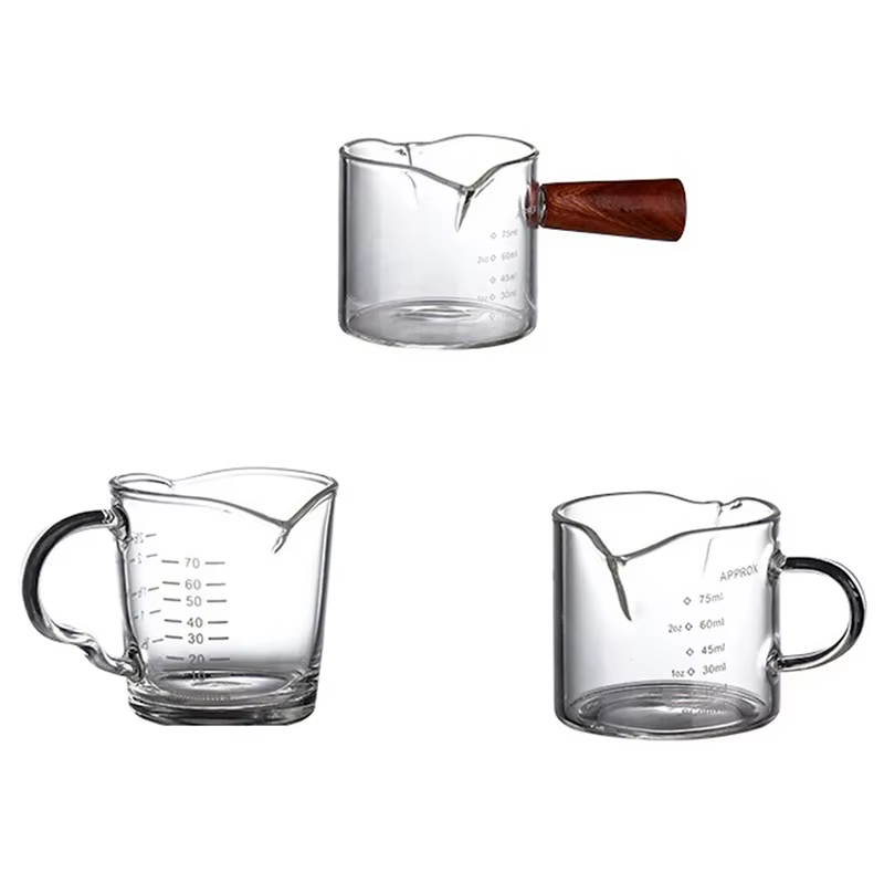 Verre doseur à expresso 70/75 ml avec double bec verseur