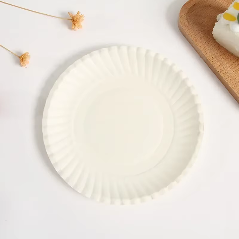 Assiettes rondes en papier jetables de 6 pouces