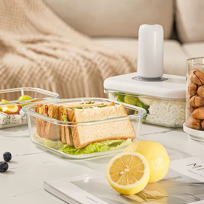 Boîte scellée en verre sous vide pour le stockage des aliments au réfrigérateur