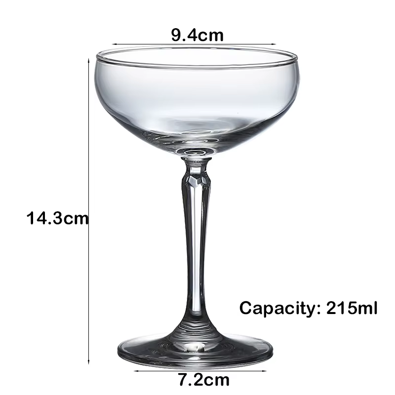 Verre à Champagne et Cocktail Coupé, 4 Pièces