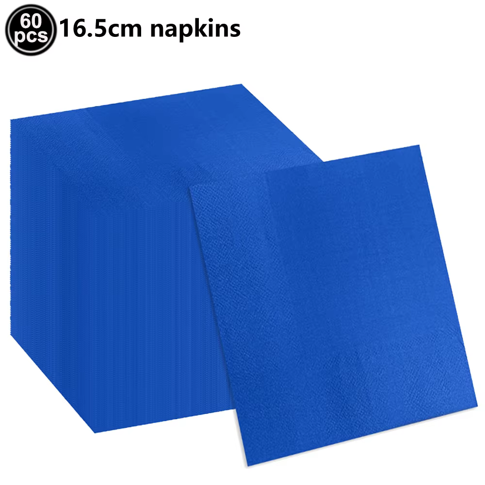 Vaisselle jetable bleu foncé