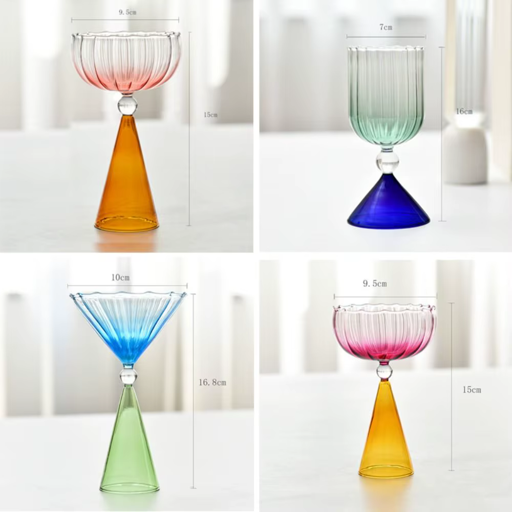 Coupe en Verre Coloré pour Crème Glacée