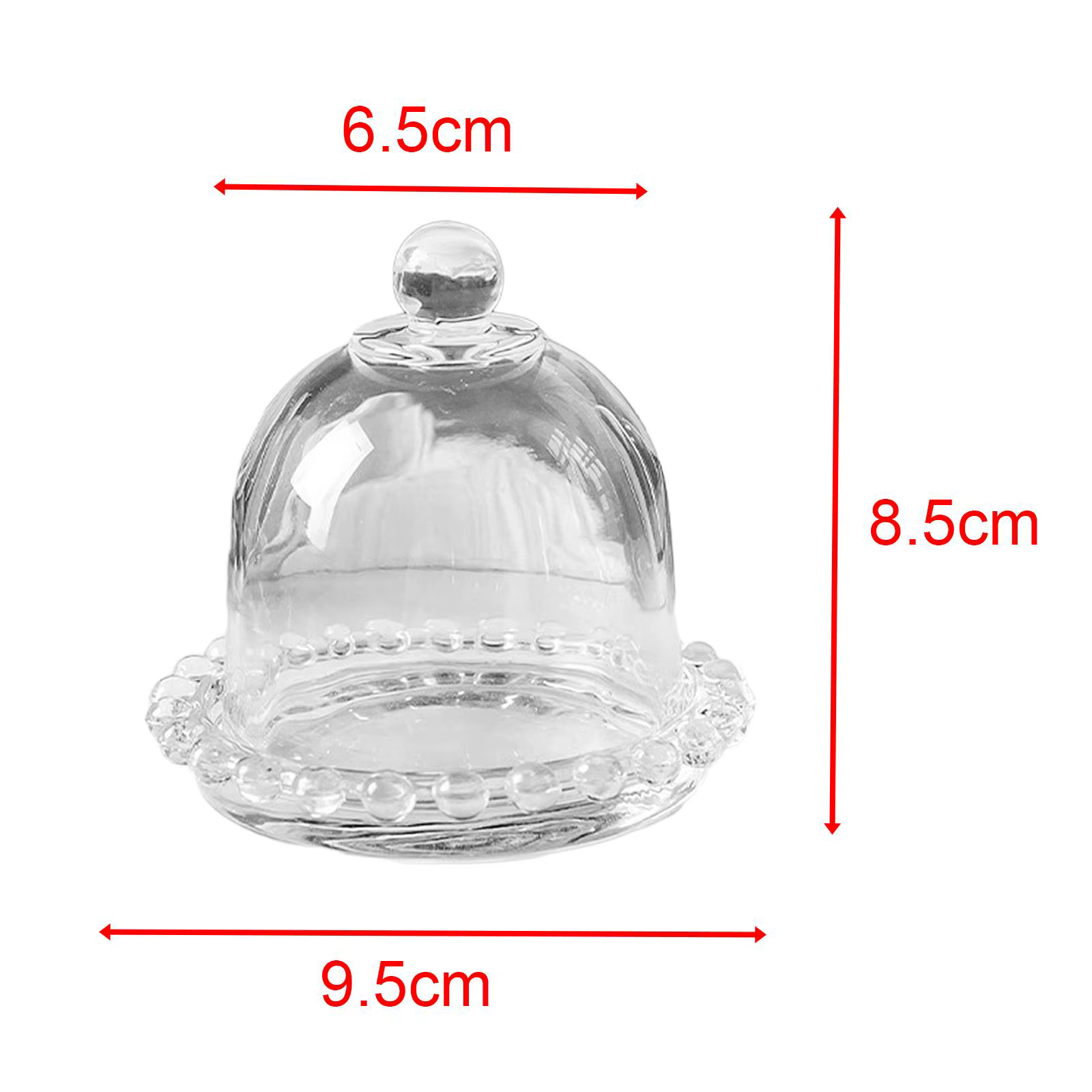 Dôme à Dessert en verre avec Base