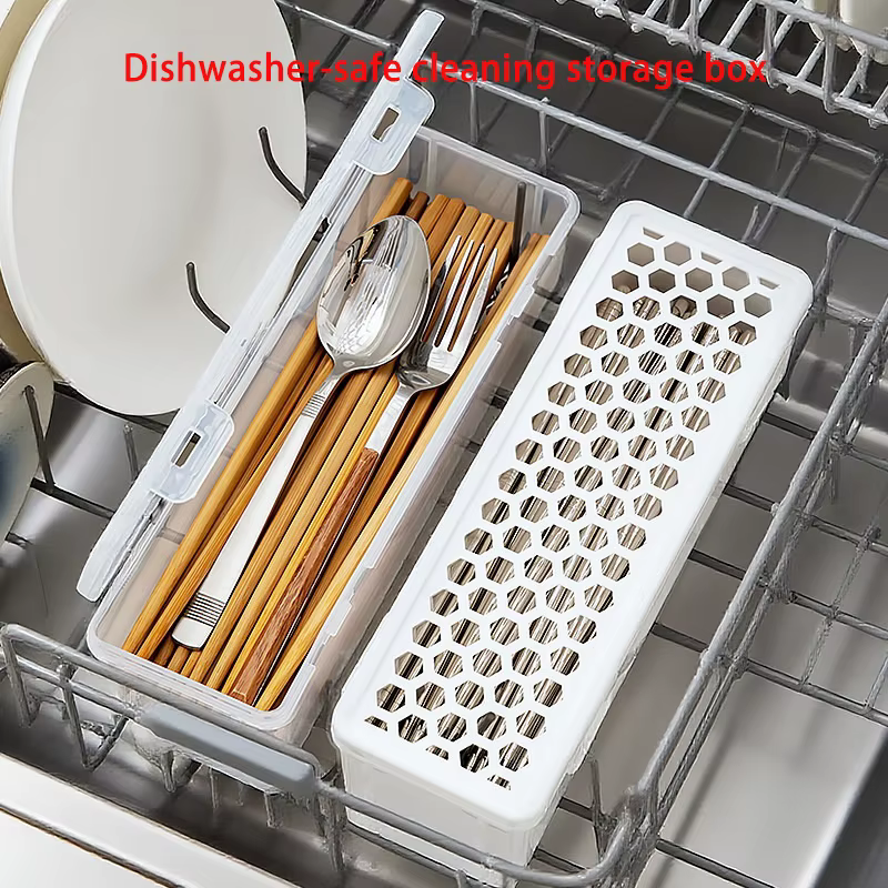 Boîte de rangement de couverts lavable au lave-vaisselle