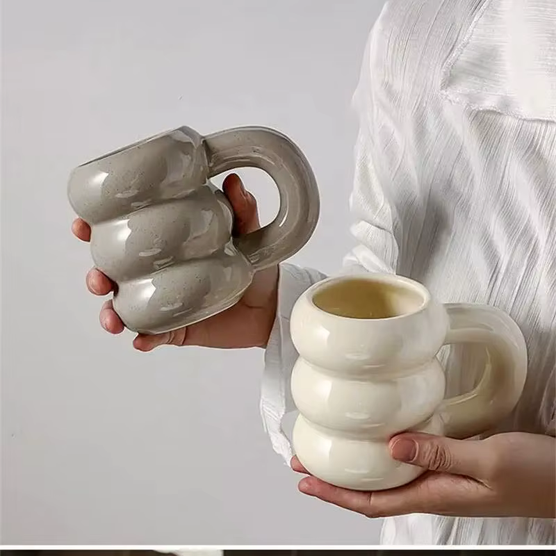 Mignon épaissir tasses d'eau en céramique café tasse à lait avec poignée 420Ml grande