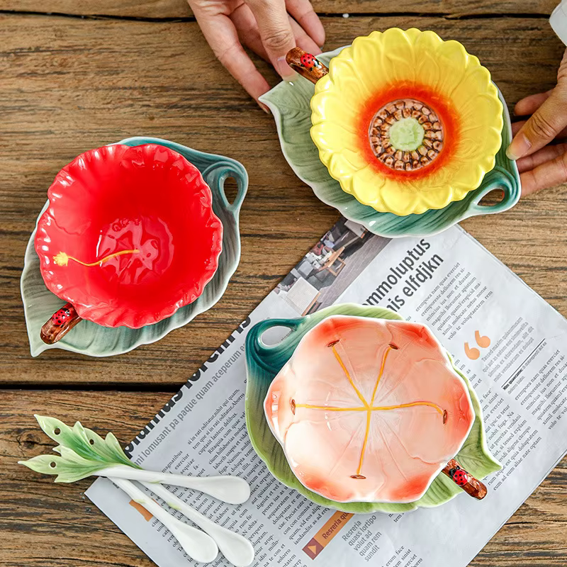 Tasse à fleur de soleil de 180ML