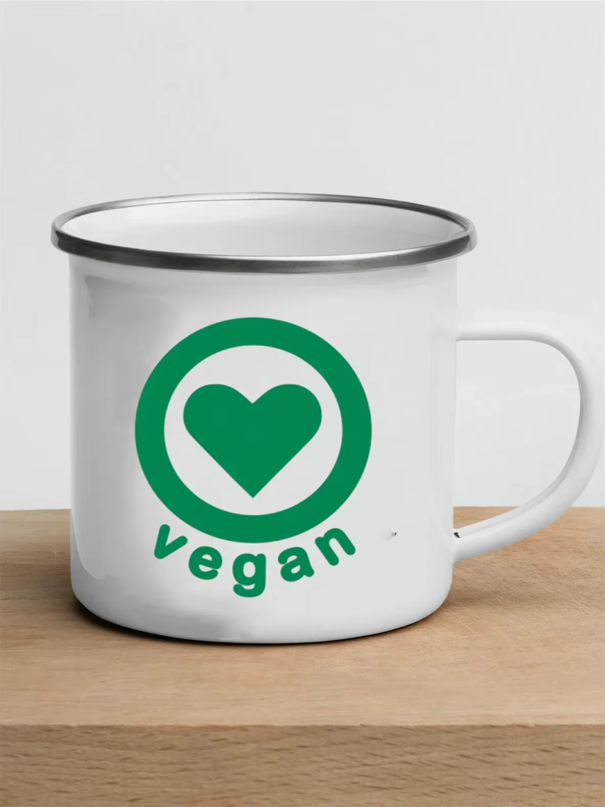 Tasse à café en émail pour filles végétaliennes, tasse à lait, vin, bière, clics, jus, cola, Brindisi, impression amusante, meilleur cadeau d'anniversaire végétalien