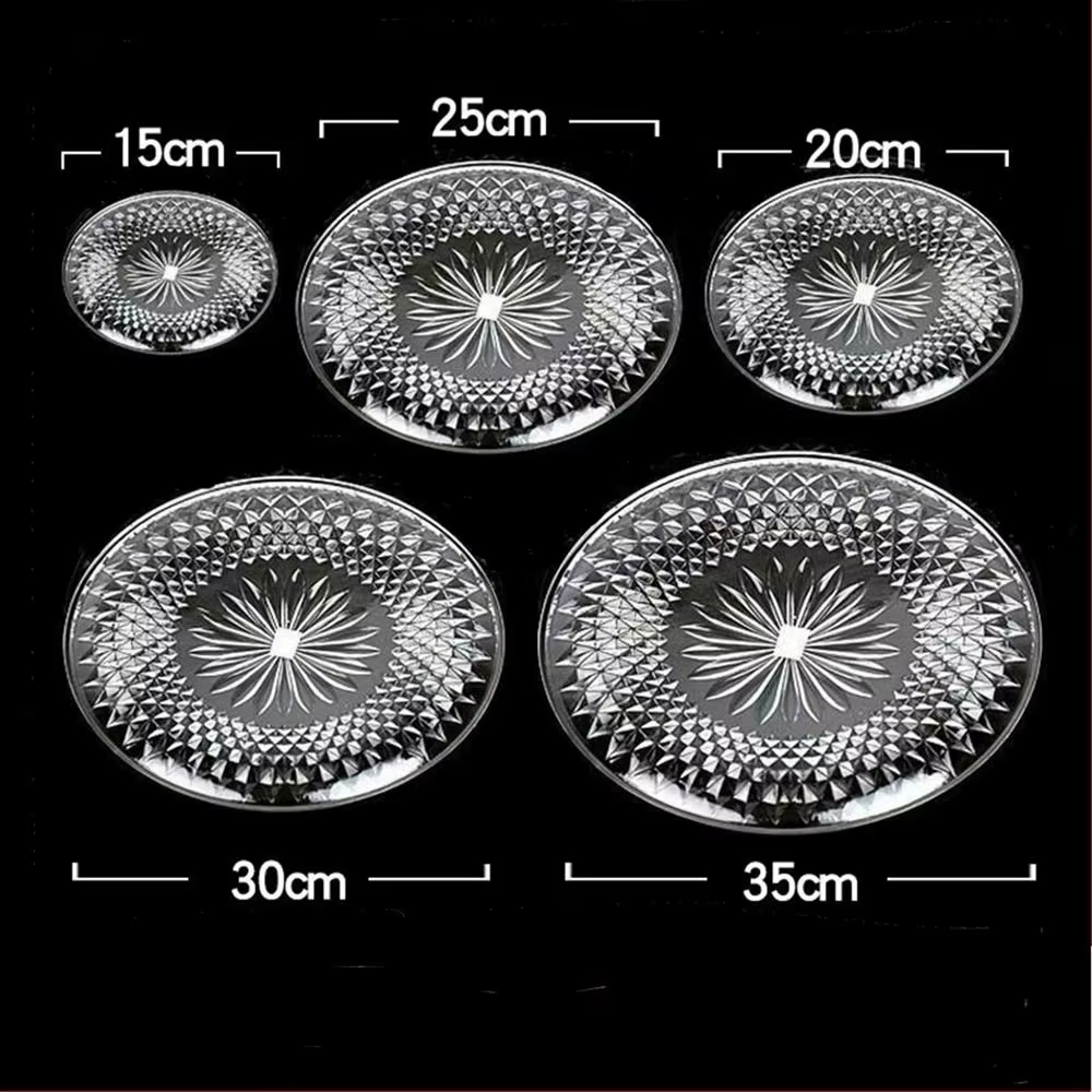 Assiette à gâteau multicouche en plastique transparent