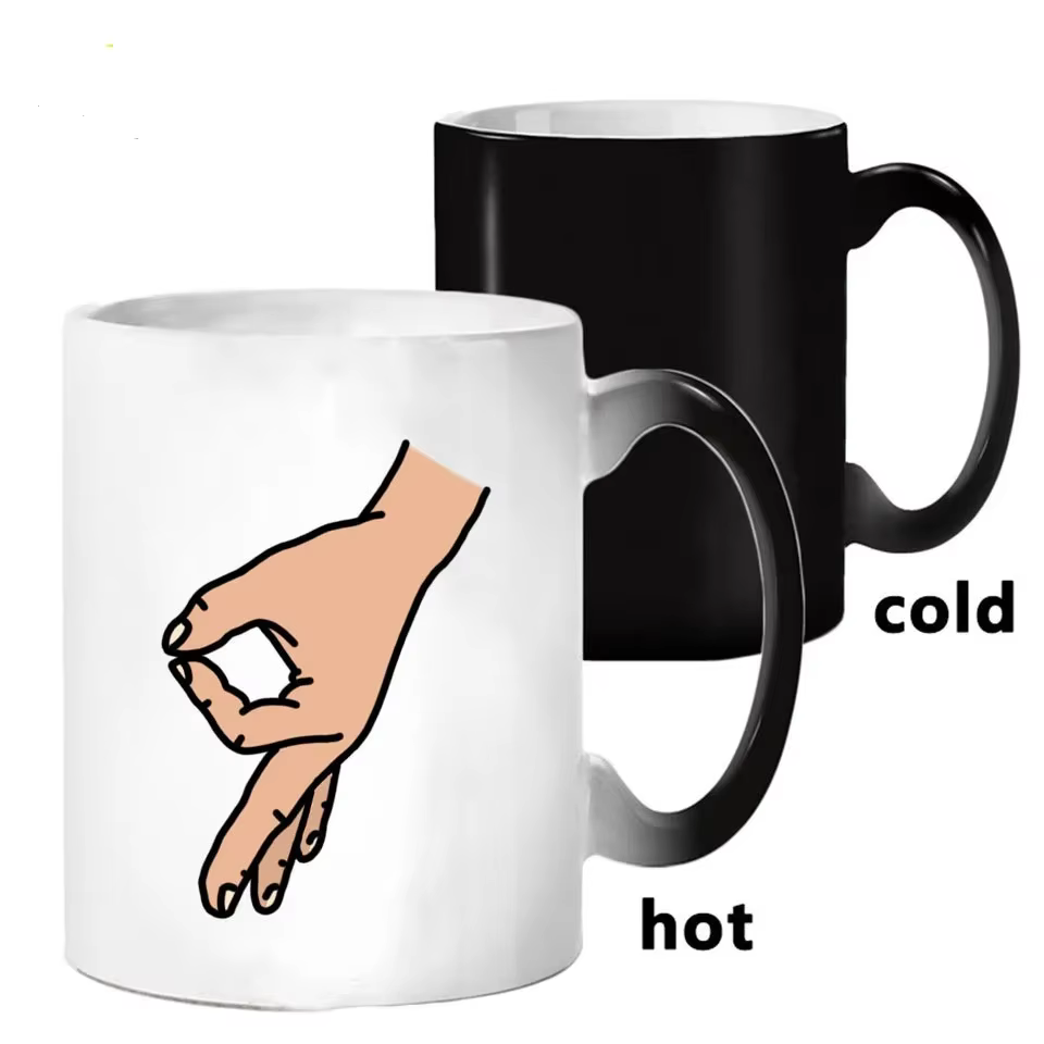 Tasses à café magiques cadeaux pour amis température sensible à la chaleur créative OK tasse à couleur changeante