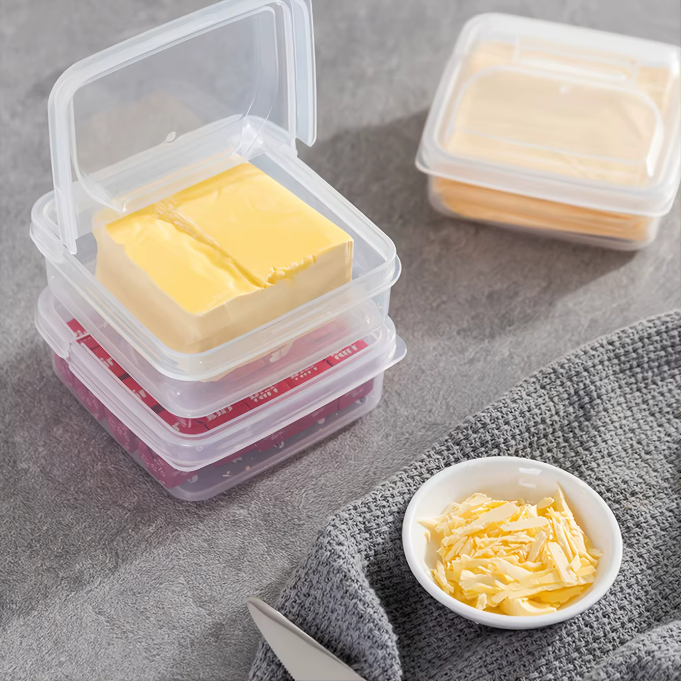 Boîte de rangement de fromage au réfrigérateur en plastique 1 pièce