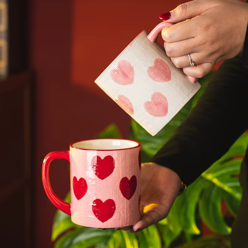 Tasse à café en céramique marquée cœur d'amour