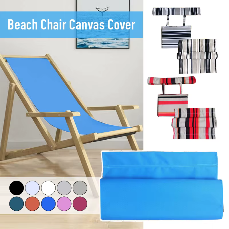 Housses de siège en toile imperméables pour chaise de plage (sans chaise), housse de remplacement pour chaise pliante, accessoires pour la cour et la maison