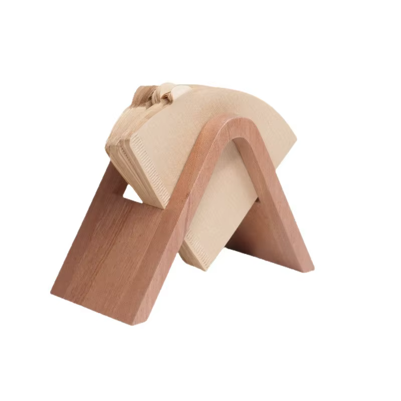Porte-filtre à café en bambou, support de stockage de papier à café, support renouvelable, support de récipient en papier filtre à café, outils à café