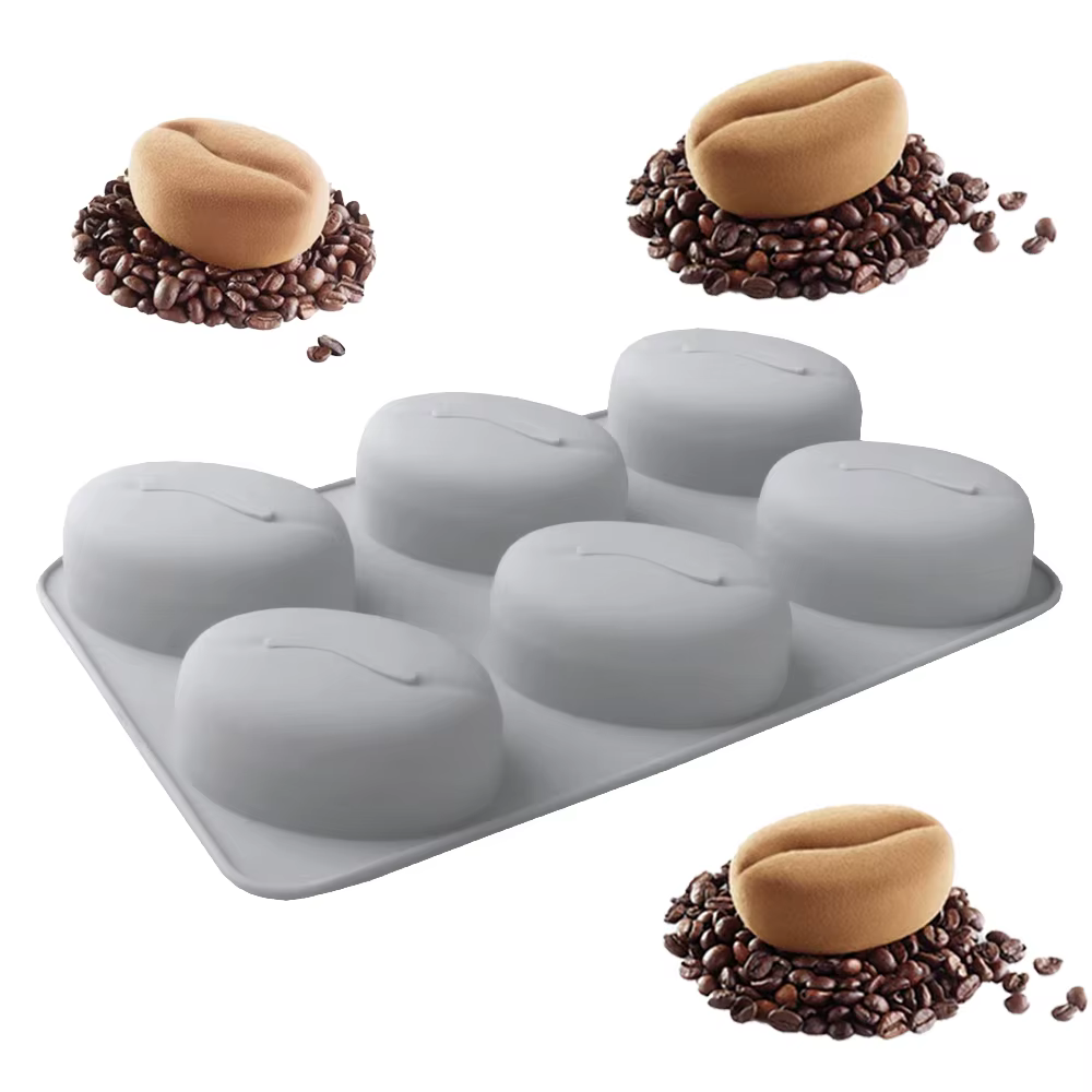 Moule en silicone à 6 cavités en forme de grains de café