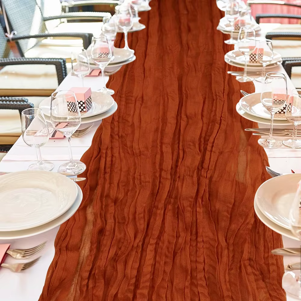 Chemin de Table en tissu de fromage en terre cuite
