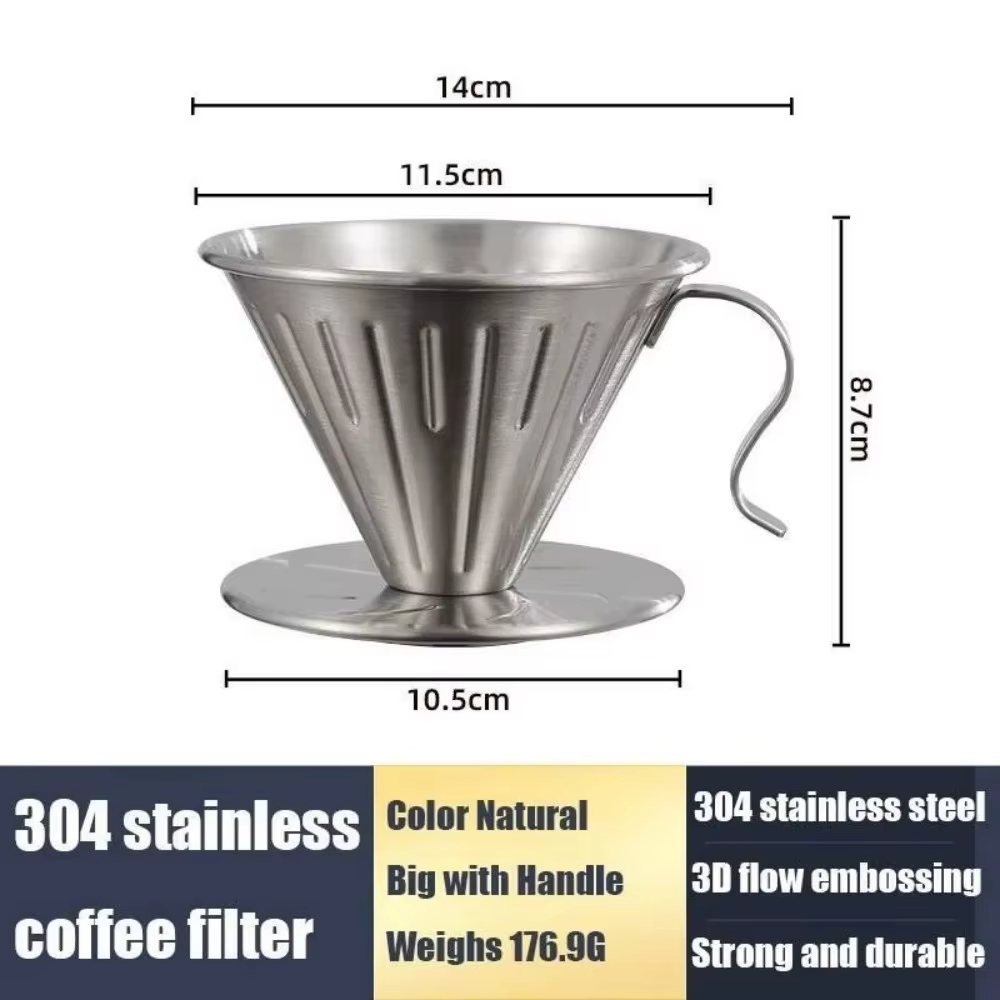 Nouveau V01 V02 goutteur de café Barista verser sur acier inoxydable filtre