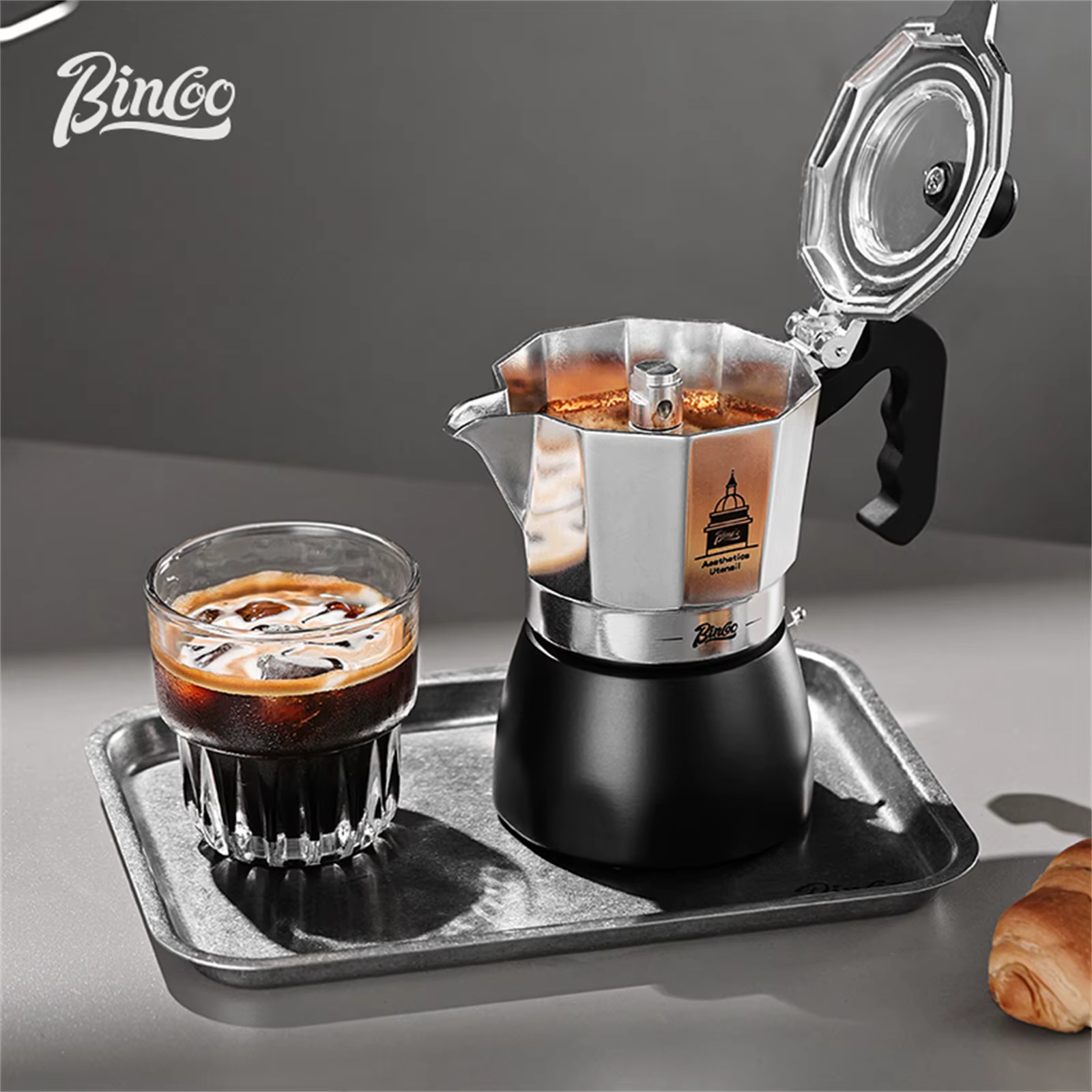 BINCOO Pot Moka à Double Valve
