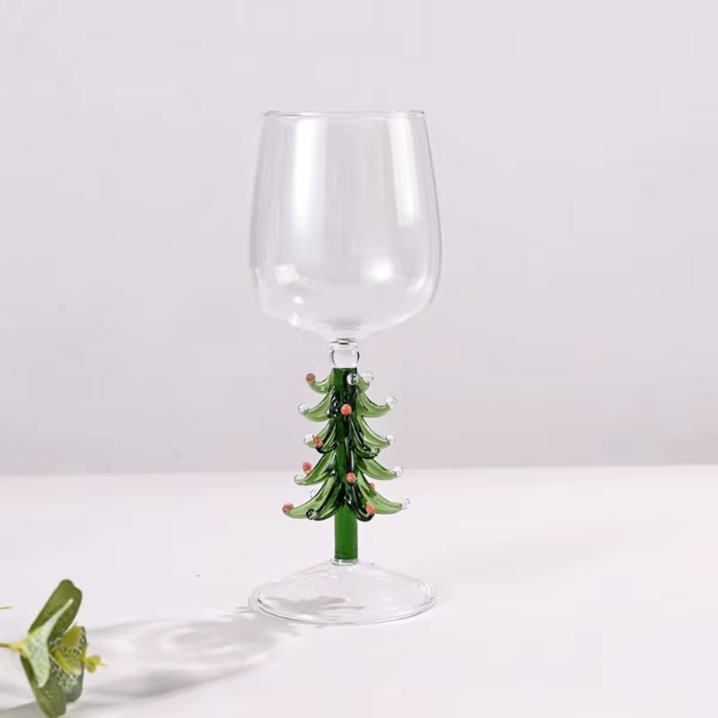 Verre à boire 3D avec figurine d'arbre Noël à l'intérieur