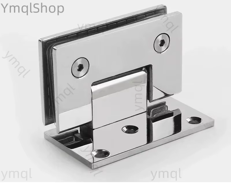 Clip de fixation pour porte de douche en verre, acier inoxydable 304, fixation murale, charnière de porte chromée (ouverture à 90 degrés)
