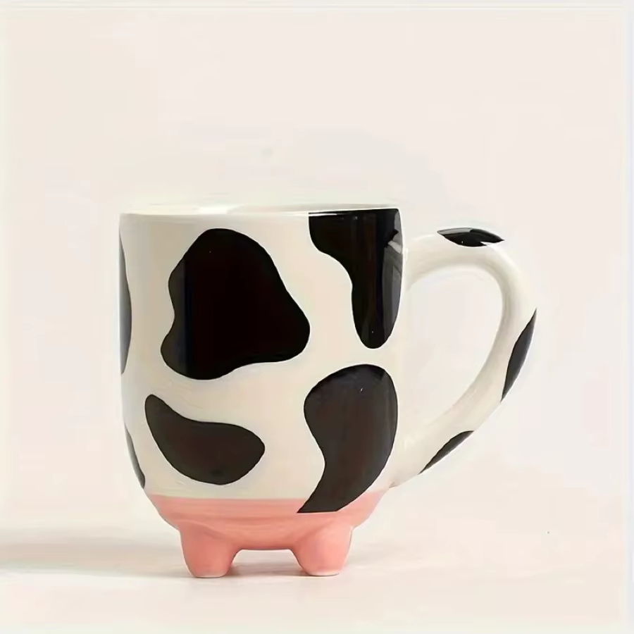 Tasse à café en céramique avec impression de vache amusante pour la famille