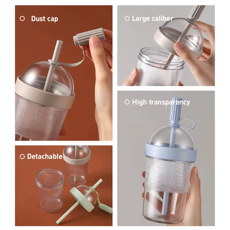 Gobelet de voyage réutilisable pour café 17oz avec couvercle et paille