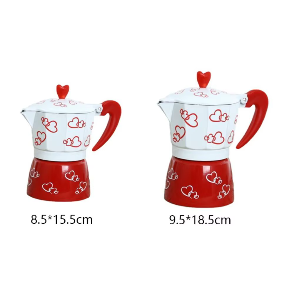 Pot à moka en aluminium à motif de cœur personnalisé