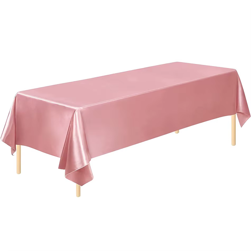 Nappe en satin or champagne