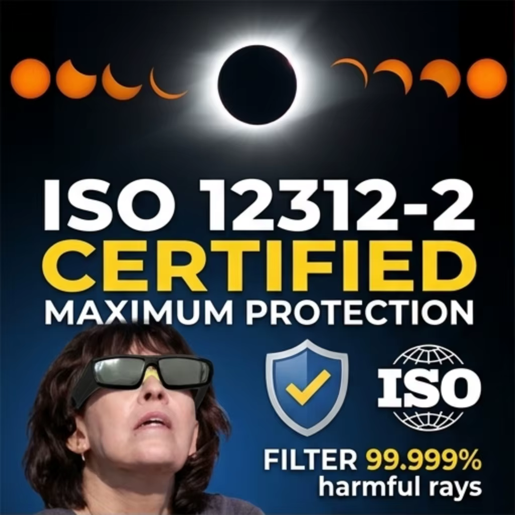 Lunettes d'observation d'éclipse solaire sûres, monture en plastique, protection professionnelle pour l'observation directe du soleil, lunettes pour éclipse totale