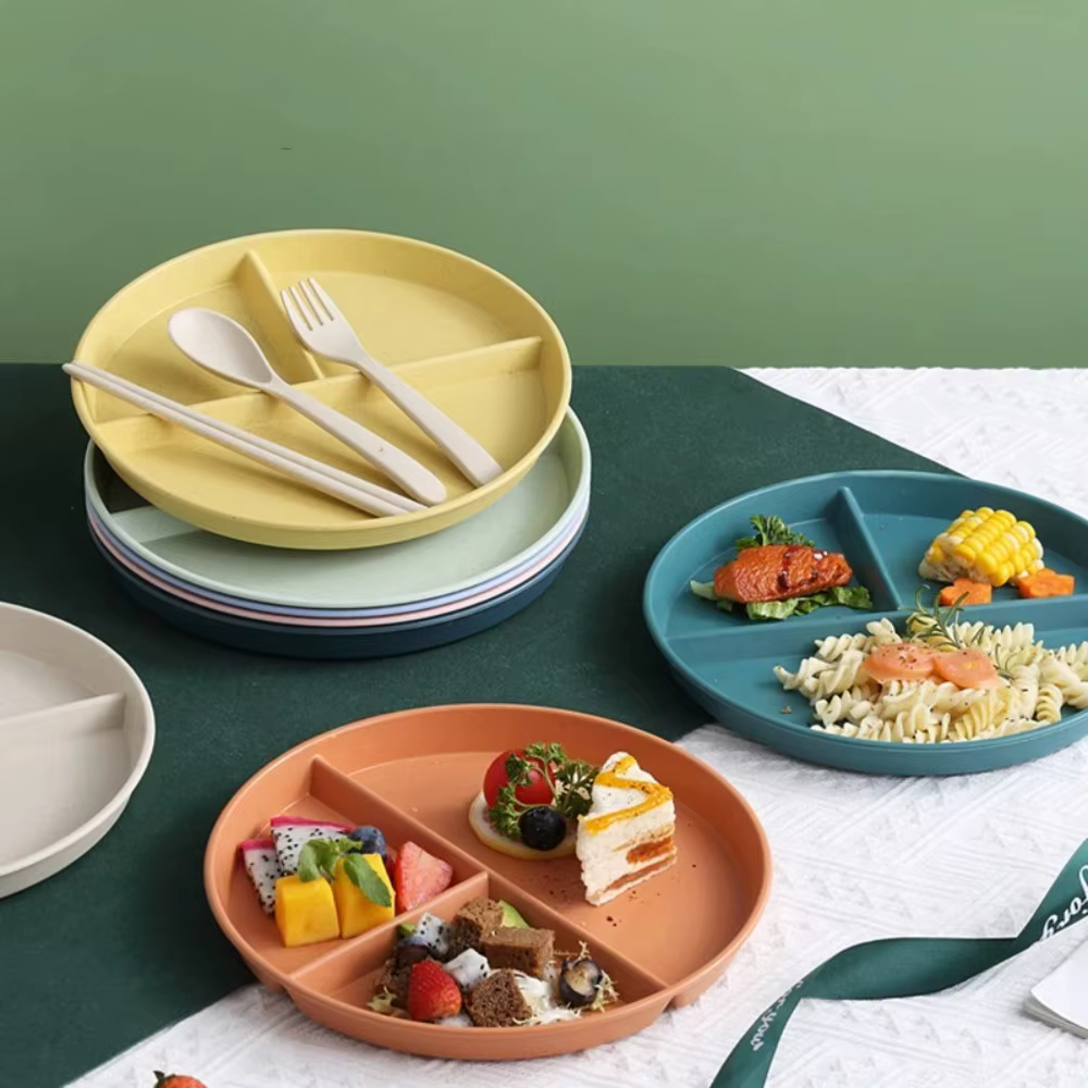 Assiette divisée à trois compartiments