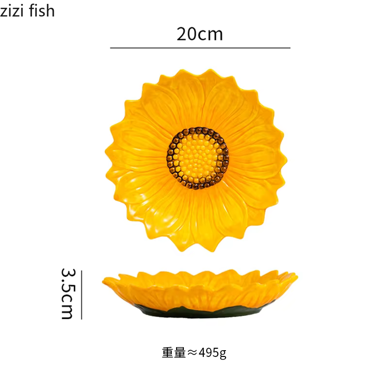 Assiette en céramique tournesol
