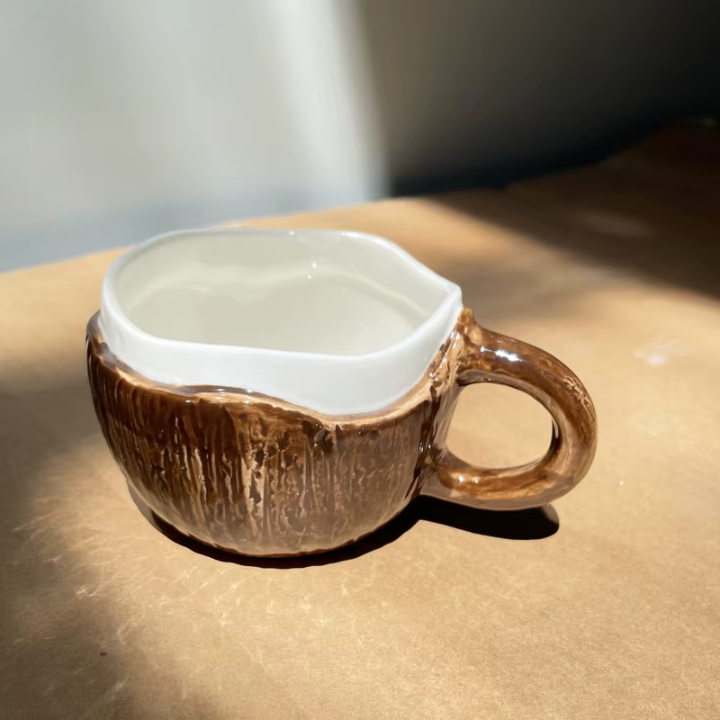 Tasse à noix de coco, tasse à café en céramique